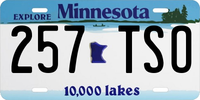 MN license plate 257TSO