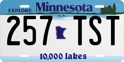 MN license plate 257TST