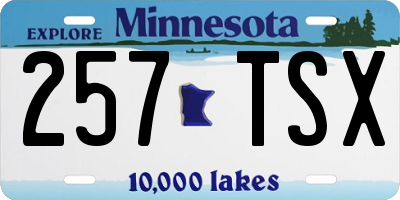 MN license plate 257TSX
