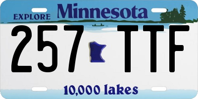 MN license plate 257TTF