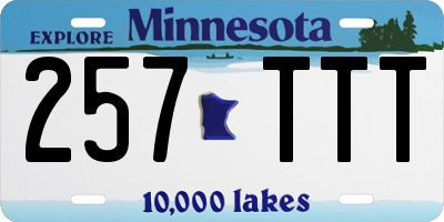 MN license plate 257TTT