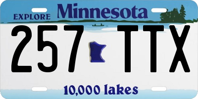 MN license plate 257TTX
