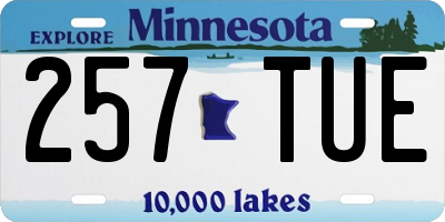 MN license plate 257TUE