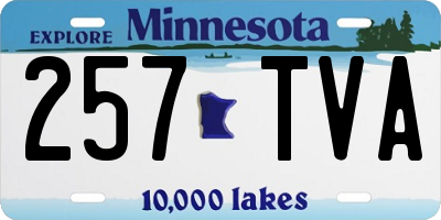 MN license plate 257TVA