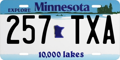MN license plate 257TXA