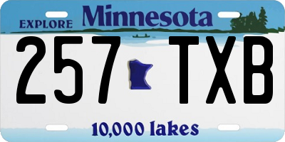 MN license plate 257TXB
