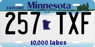 MN license plate 257TXF