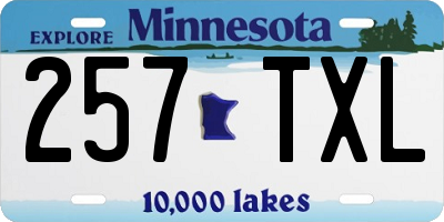 MN license plate 257TXL