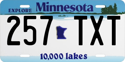 MN license plate 257TXT