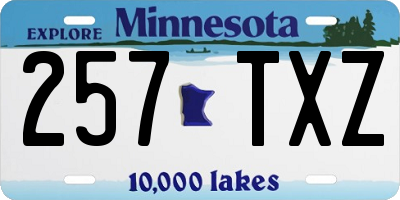 MN license plate 257TXZ