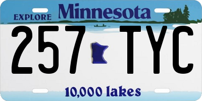 MN license plate 257TYC