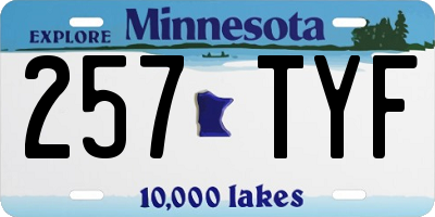 MN license plate 257TYF