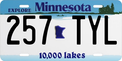 MN license plate 257TYL
