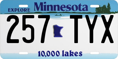 MN license plate 257TYX