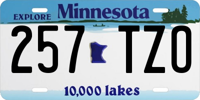 MN license plate 257TZO
