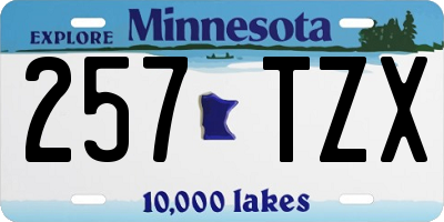 MN license plate 257TZX