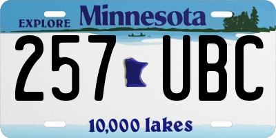 MN license plate 257UBC