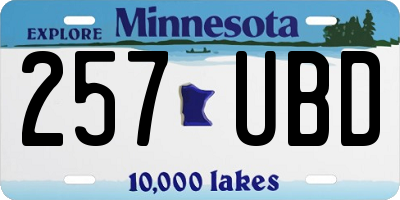 MN license plate 257UBD