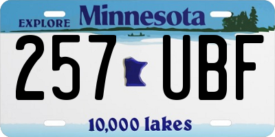 MN license plate 257UBF