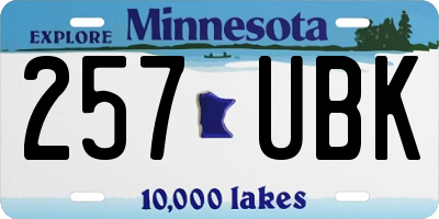 MN license plate 257UBK