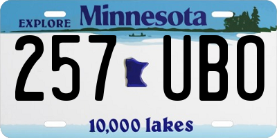 MN license plate 257UBO
