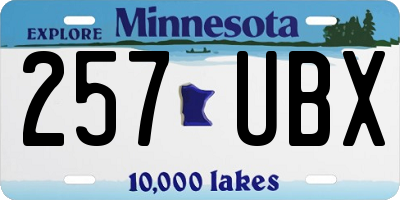 MN license plate 257UBX