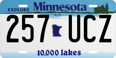 MN license plate 257UCZ