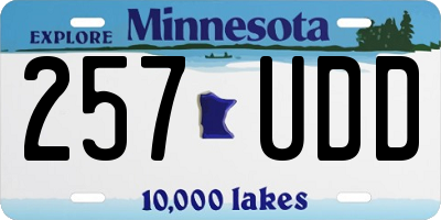 MN license plate 257UDD