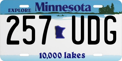 MN license plate 257UDG