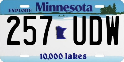 MN license plate 257UDW