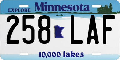 MN license plate 258LAF