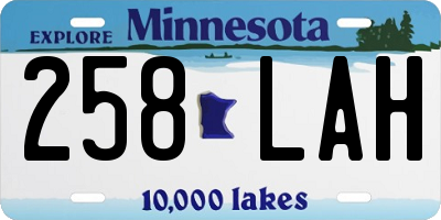 MN license plate 258LAH