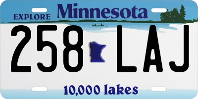 MN license plate 258LAJ