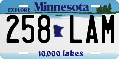 MN license plate 258LAM