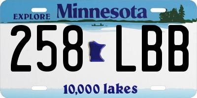 MN license plate 258LBB