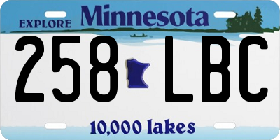 MN license plate 258LBC
