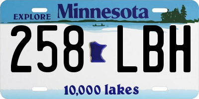 MN license plate 258LBH