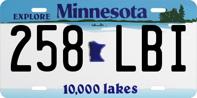 MN license plate 258LBI