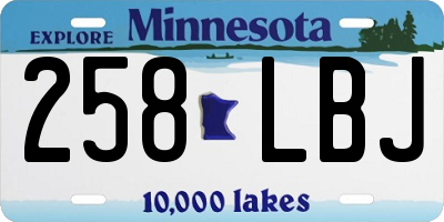MN license plate 258LBJ