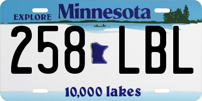 MN license plate 258LBL