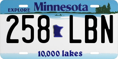 MN license plate 258LBN
