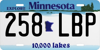 MN license plate 258LBP