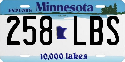 MN license plate 258LBS