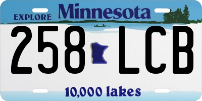 MN license plate 258LCB