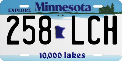 MN license plate 258LCH