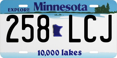 MN license plate 258LCJ