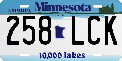 MN license plate 258LCK