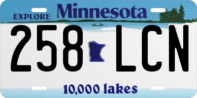 MN license plate 258LCN