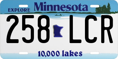 MN license plate 258LCR