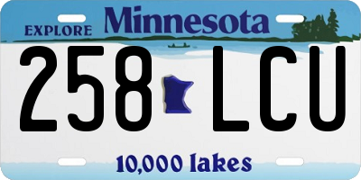 MN license plate 258LCU